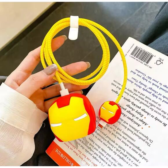 Iron Man iPhone Charger Cover Cable Protectors P05 - Picture 1 of 2